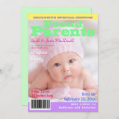 Zeitschrift Cover Style Geburtserklärung mit Foto Ankündigung (Vorne/Hinten)