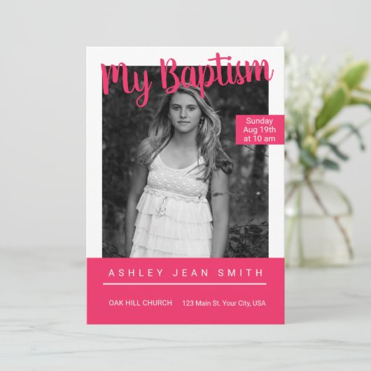 Zeitschrift Cover Teen Baptisk Einladung (Stehend Vorderseite)