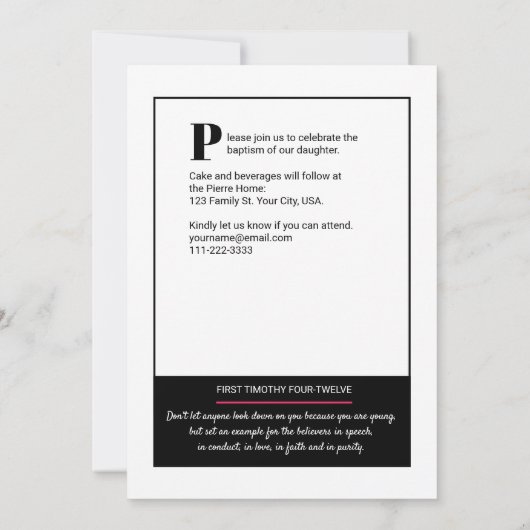 Zeitschrift Cover Teen Baptisk Einladung (Rückseite)