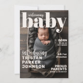 Zeitschrift Cover Trendy Birth Ankündigung (Vorderseite)