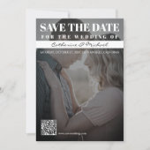 Zeitschrift Cover Trendy Dark Foto QR Code Wedding Save The Date (Vorderseite)