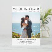 Zeitschrift Cover Wedding am Strand Einladung (Stehend Vorderseite)