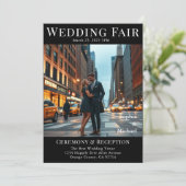 Zeitschrift Cover Wedding in der Stadt Einladung (Stehend Vorderseite)