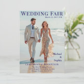 Zeitschrift Cover Wedding on Beach Einladung (Stehend Vorderseite)