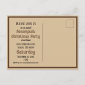 Zeitschrift "Distressed Steampunk Globe Travel" Einladungspostkarte (Rückseite)