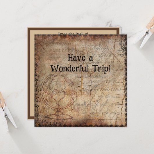 Zeitschrift "Distressed Steampunk Globe Travel" Karte (Vorderseite/Rückseite Beispiel)