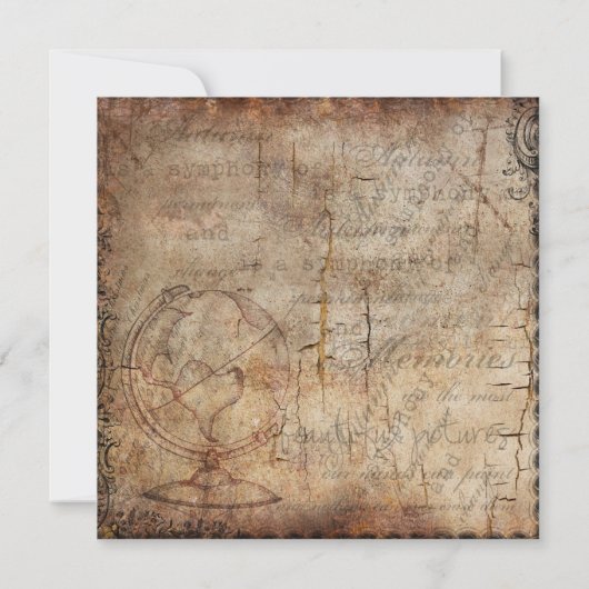 Zeitschrift "Distressed Steampunk Globe Travel" Mitteilungskarte (Rückseite)