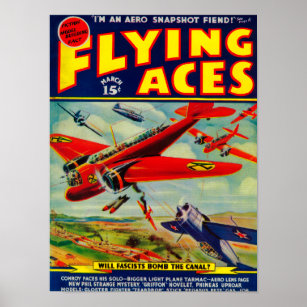 Zeitschrift Flying Aces Cover 4 Poster