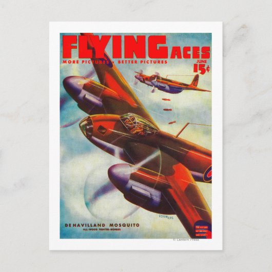 Zeitschrift Flying Aces Cover 4 Postkarte (Vorderseite)