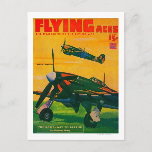 Zeitschrift Flying Aces Cover 5 Postkarte (Vorderseite)