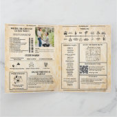 Zeitschrift Hochzeitsprogramm Rustic Wedding Timel Karte (Innenseite)