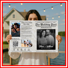 Zeitschrift Hochzeitsprogramm Vintage Wedding Time Karte