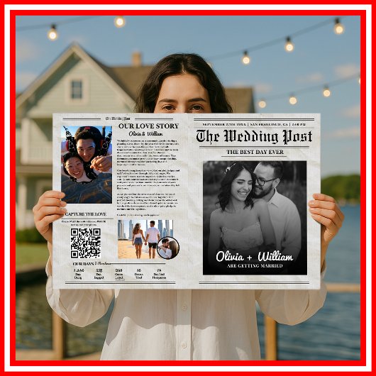 Zeitschrift Hochzeitsprogramm Vintage Wedding Time Karte