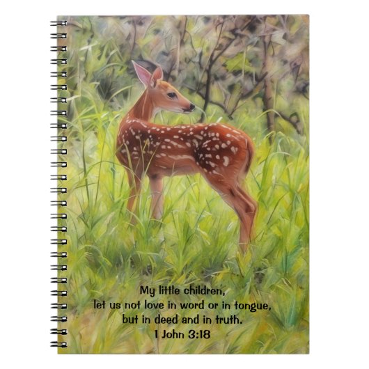 Zeitschrift "Little Deer Nature Art Bible Verse" Notizblock (Vorderseite)