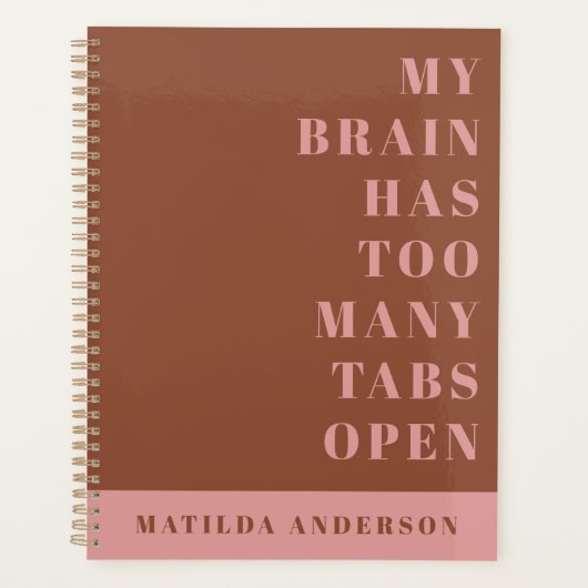 Zeitschrift mit minimaler grün-rosa Schrift Planer (Vorderseite)