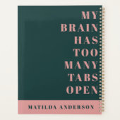 Zeitschrift mit minimaler grün-rosa Schrift Planer (Rückseite)