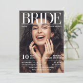 Zeitschrift Newspaper Brautparty Foto Einladung (Stehend Vorderseite)