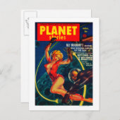 Zeitschrift Planet Stories Cover 2 Postkarte (Vorne/Hinten)