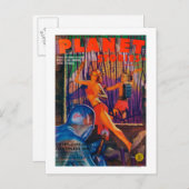 Zeitschrift Planet Stories Cover 3 Postkarte (Vorne/Hinten)