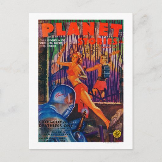 Zeitschrift Planet Stories Cover 3 Postkarte (Vorderseite)