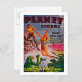 Zeitschrift Planet Stories Cover 8 Postkarte (Vorne/Hinten)