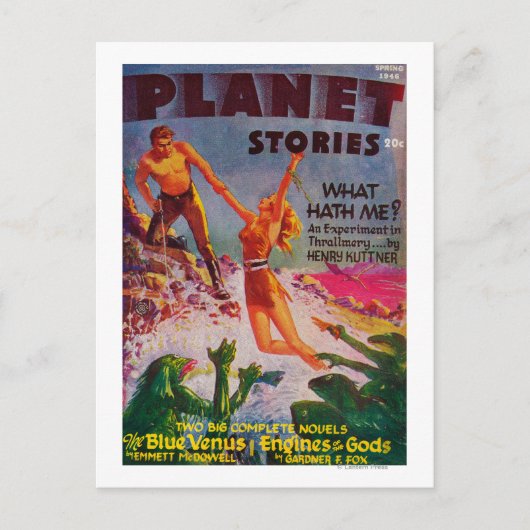 Zeitschrift Planet Stories Cover 8 Postkarte (Vorderseite)