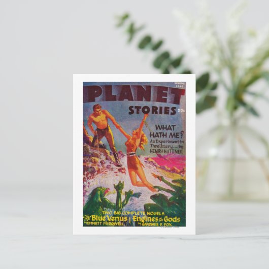 Zeitschrift Planet Stories Cover 8 Postkarte (Stehend Vorderseite)