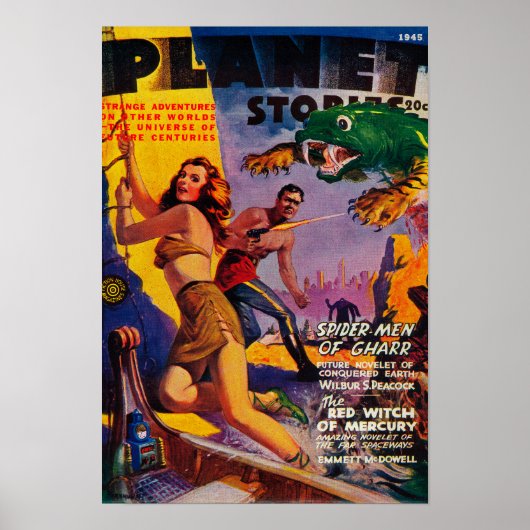 Zeitschrift Planet Stories deckt 5 ab Poster (Vorne)