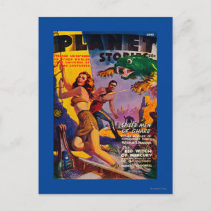 Zeitschrift Planet Stories deckt 5 ab Postkarte