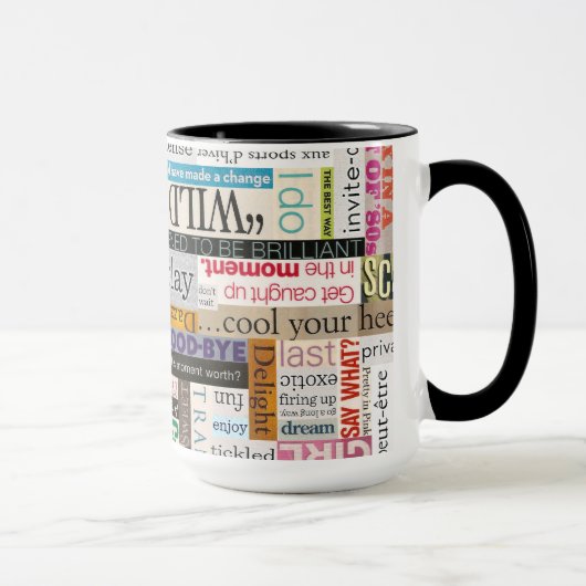 Zeitschrift Print Phrase Typografy Coffee Tasse (Rechts)