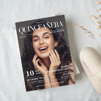 Zeitschrift Redaktion Quinceañera Foto Einladung