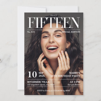 Zeitschrift Redaktion Sweet 15 Foto Einladung