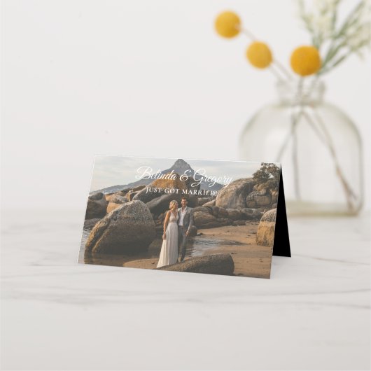 Zeitschrift Redaktion Zeitung Fotos Hochzeit Platzkarte (Rückseite)