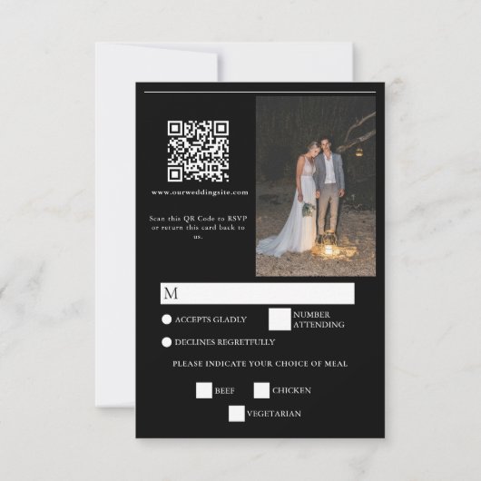 Zeitschrift Redaktion Zeitung Fotos Hochzeit RSVP Karte (Rückseite)