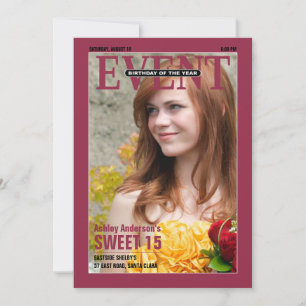 Zeitschrift Sweet 15 Geburtstag Einladung FOTO