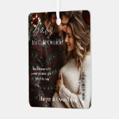 Zeitschrift über Weihnachtsschwangerschaft Ankündi Ornament Aus Metall (Vorderseite links)