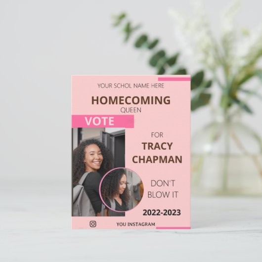 Zeitschrift wählt Homecomoming Queen Flyer Templat Einladung (Stehend Vorderseite)