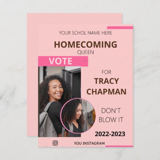 Zeitschrift wählt Homecomoming Queen Flyer Templat Einladung (Vorne/Hinten)