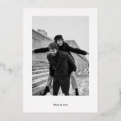 Zeitschrift Zeitung Hochzeit Foto GOLD Folieneinladung (Rückseite)