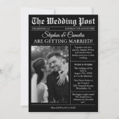 Zeitschrift Zeitung Hochzeitsstimmung Foto Details Einladung (Vorderseite)