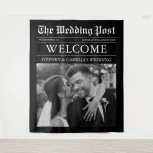 Zeitschrift Zeitung Hochzeitsszenario-Foto Wandteppich