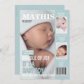 Zeitschrift zur Geburtshinkundigung deckt 3 Fotos Ankündigung (Vorne/Hinten)