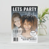 Zeitschriftenabdeckung | Gemeinsame Geburtstagspar Einladung (Stehend Vorderseite)