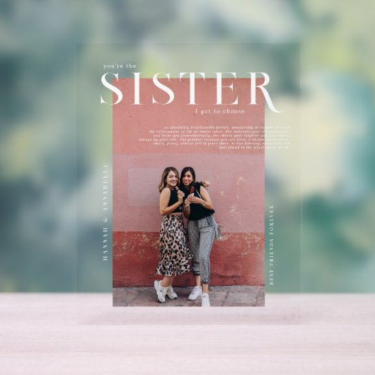 Zeitschriftenabdeckung | Geschenk für das Sisters- Acrylschild (Neutral)