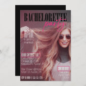 Zeitschriftenabdeckung mit Ihrem Foto-Junggeselinn Einladung (Vorne/Hinten)