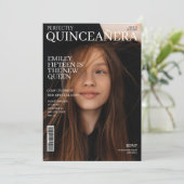 Zeitschriftenabdeckung Quinceanera Einladung (Stehend Vorderseite)