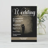 Zeitschriftenabdeckung | Save the Date Hochzeit Einladung (Stehend Vorderseite)