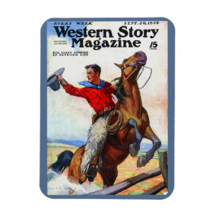 Zeitschriftendecke des Westerns 1924 Magnet