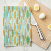 Zeitschriftendruck Mitte des Jahrhunderts - Blues  Geschirrtuch (Viertel Falte)