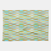 Zeitschriftendruck Mitte des Jahrhunderts - Blues  Geschirrtuch (Horizontal)